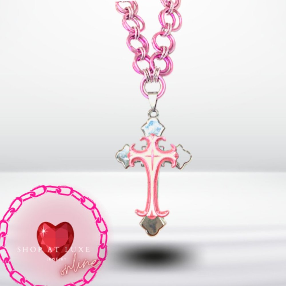 Gothic Cross Princess Chainmaille Necklace